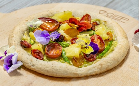 Pizza senza Glutine e Lattosio Vegana Asparagi, Patate e Pomodorini